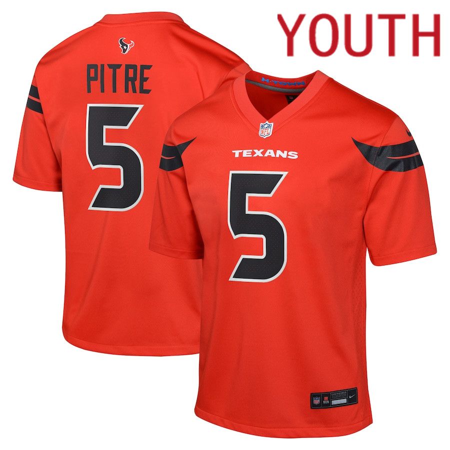 Youth Houston Texans #5 Jalen Pitre Nike Red Alternate Game NFL Jersey->youth nfl jersey->Youth Jersey